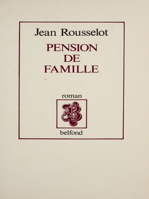cover image of Pension de famille